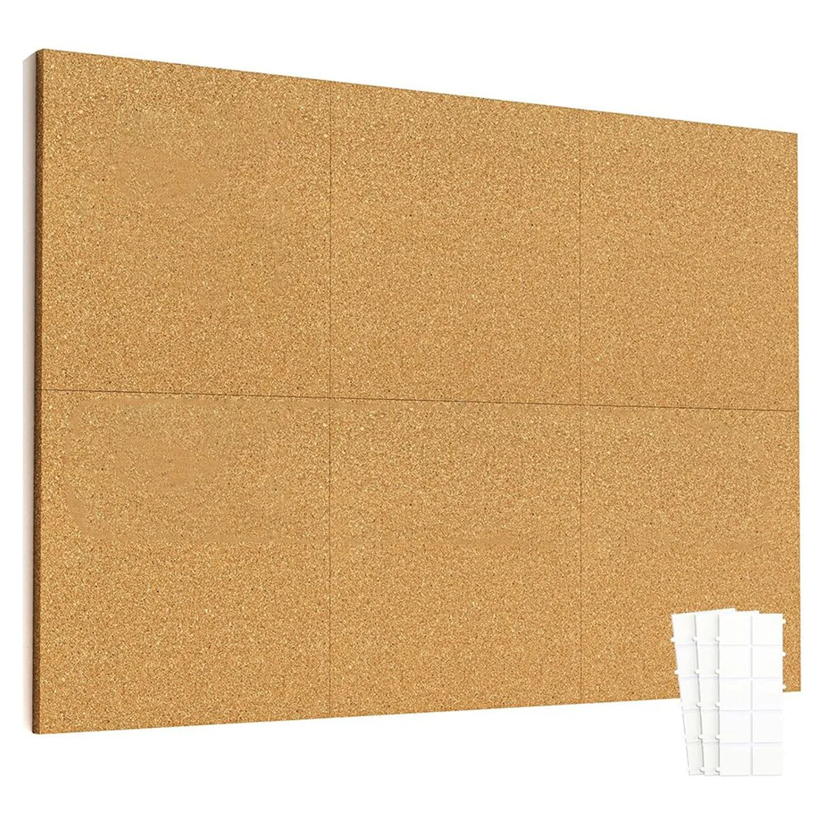 

ABJG-12inch X 12inch Cork Tiles, 6 Pack Cork Boards for Wall with Safe Removable Adhesive Tabs, Large