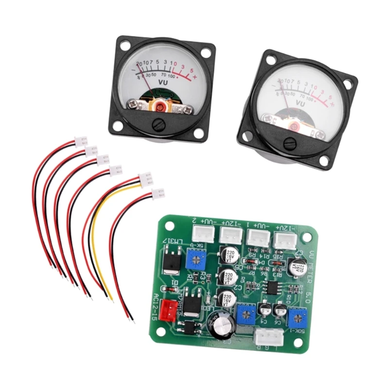 1 Set Preamp Driver with 2 VU Meter Panel Essential Amplifier VU Meter Head Driver Board for Sound Modification