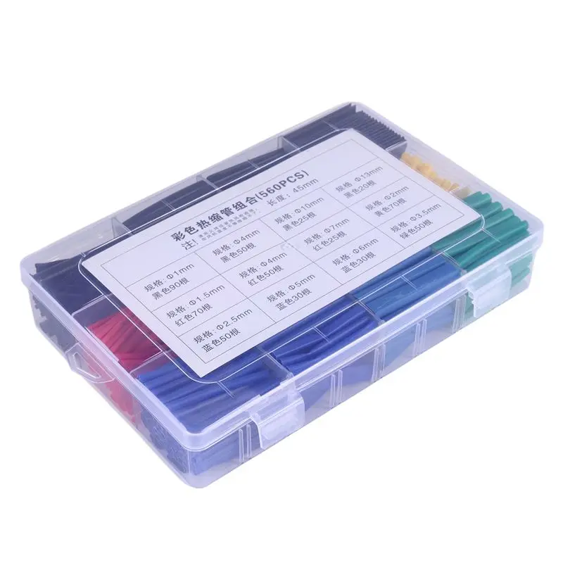 

Набор термоусадочных трубок AWAH 560 шт., для изоляции электрических проводов и кабелей, в коробке