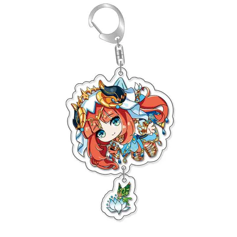 Anime Impact Keychain Zhongli Venti Cyno Keli Hung Key Chain For Women Accessories Cute Bag Pendant Key Ring Jewelry