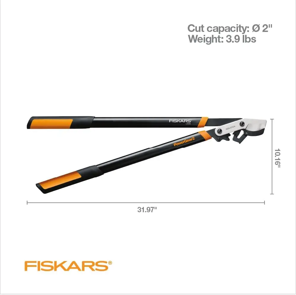 32-Inch Heavy Duty Loppers for Tree Trimming, Sharp Steel Blade Cuts Up to 2-Inch Branches with PowerGear Technology
