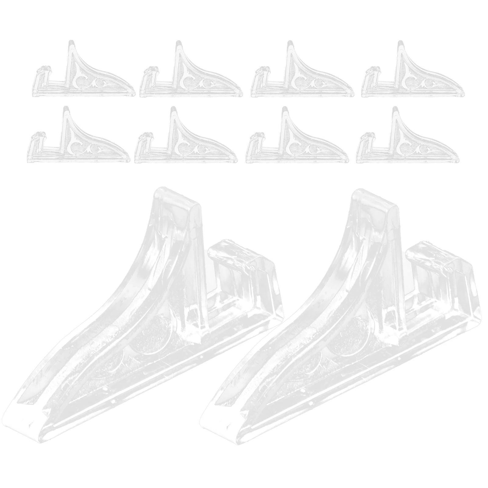 

10pcs Photo Frame Stand Transparent 1.2CM Clamp Width for Certificate Medal Display Easel Holder Plastic Shelf Stable