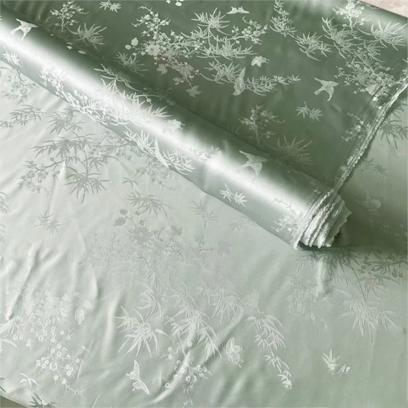 

140cm wide 22 momme jacquard satin Hanfu cheongsam silk fabric soft smooth and skin-friendly bedding