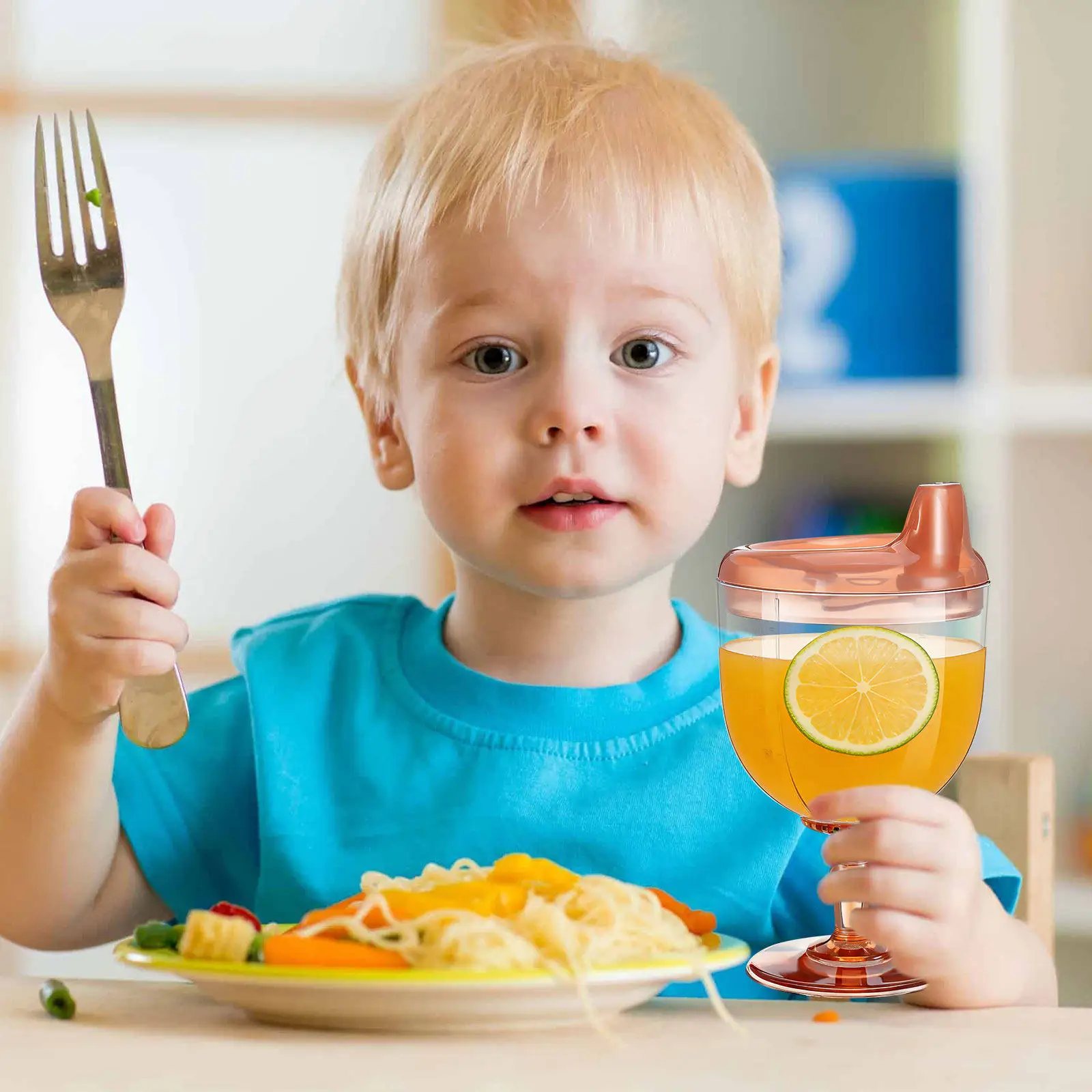 

2Pcs Plastic Goblet Kids Cups Antidrop Design Toddler Drinking Cup Milk Juice Water Training Cup Kids Cups Supply