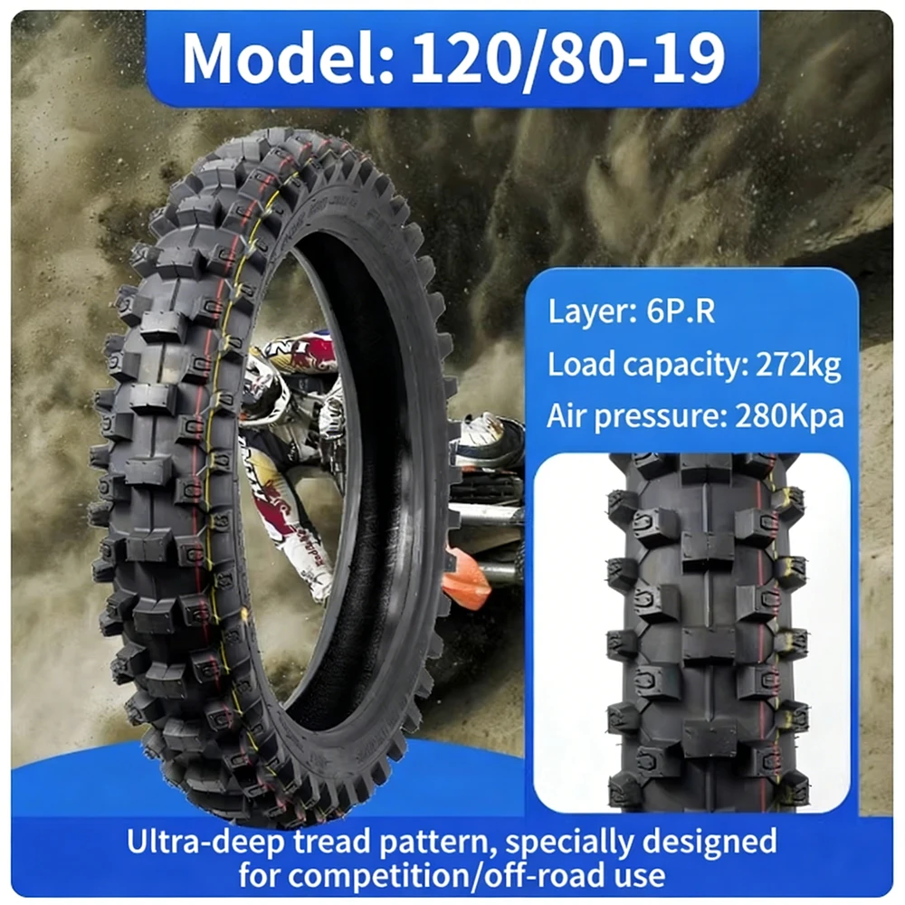 

19 Inch Motorcycle Tyre for Honda Yamaha Suzuki Haojue Loncin Qjmotor Benelli Deep Mud Tyres 70/80/90/100/110/120 Dirtbike Tire