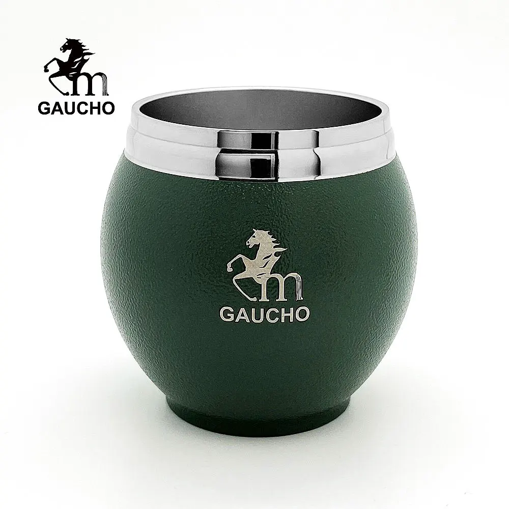 1 PC/Lot Gaucho Yerba Mate Gourds Stainless Steel Argentina Calabash cups 280 ML Tea Mug Double Wall Heat Insulated MT033-280