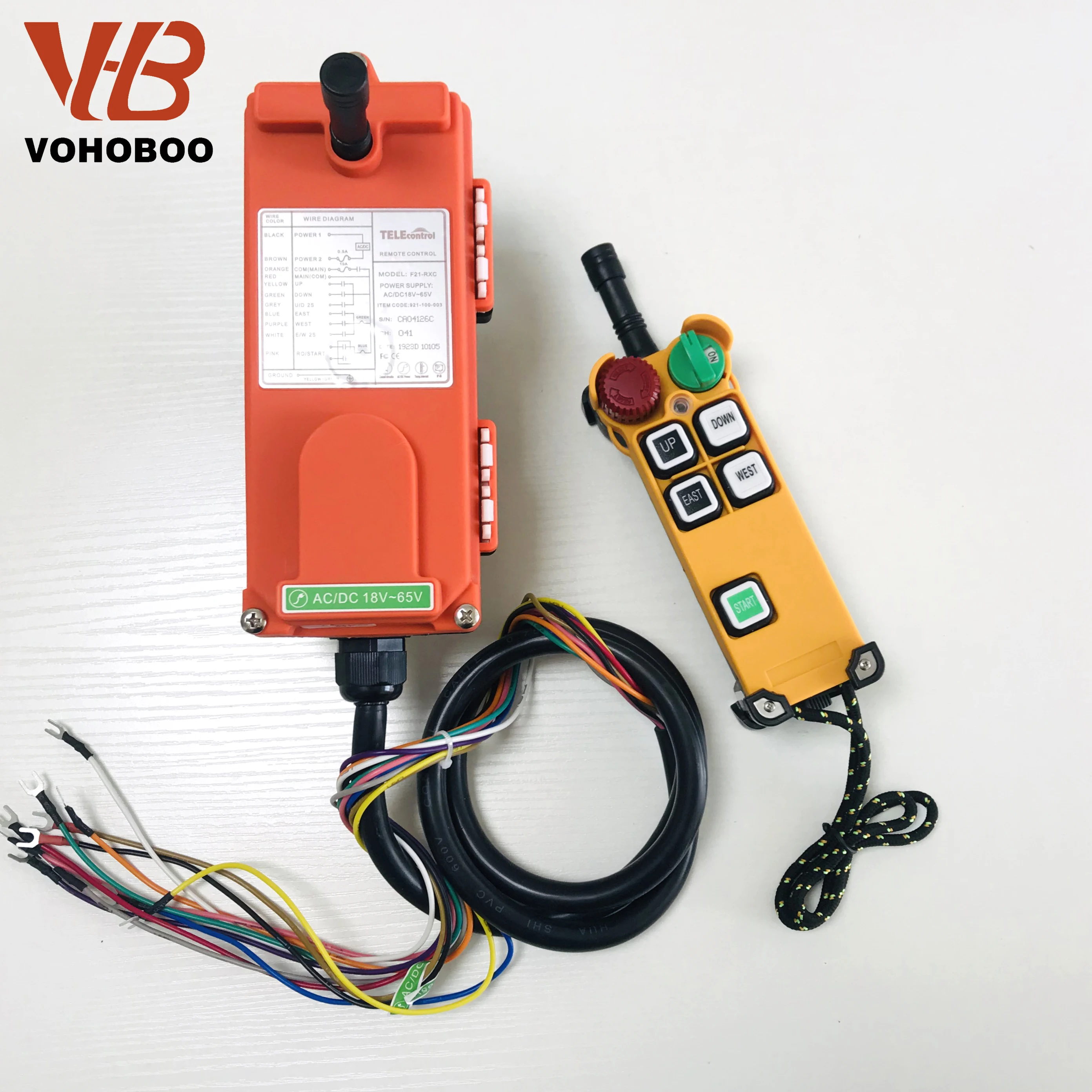 Industrial Waterproof Plastic Radio Remote Control AC/DC Universal Wireless Controller AAA Battery for Crane Telecontrol F21-4D