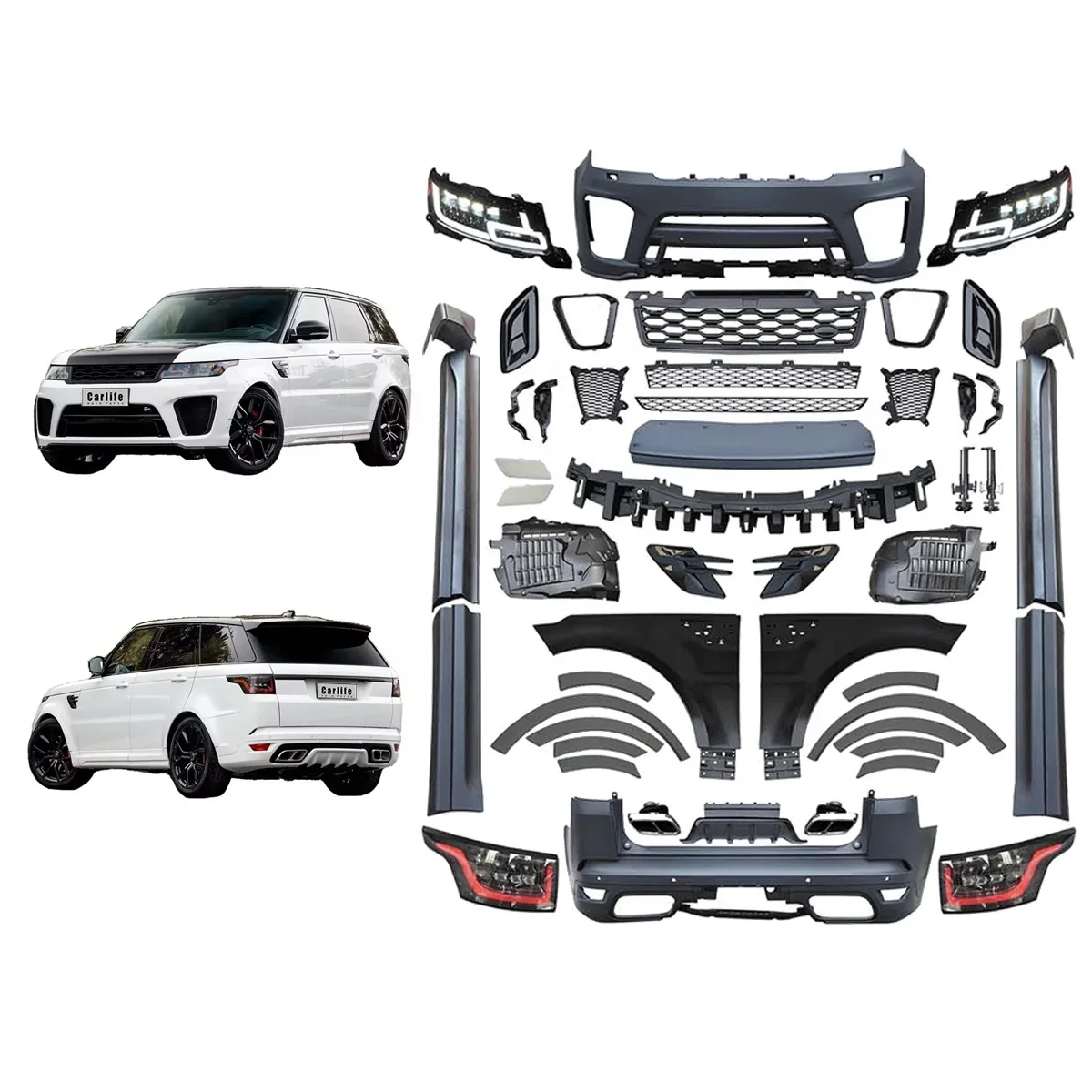 Car bumpers auto body systems for range rover sport L494 2014 2015 2016 2017 year upgrade 2020 SVR model with bumpers grilles