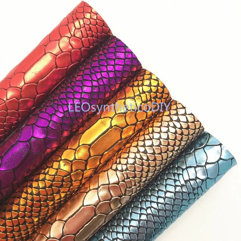 1PC 21X29CM Metallic Crocodile Faux Leather Fabric, Synthetic Leather  Sheets, PU Leather For Making Bows LEOsyntheticoDIY T22C