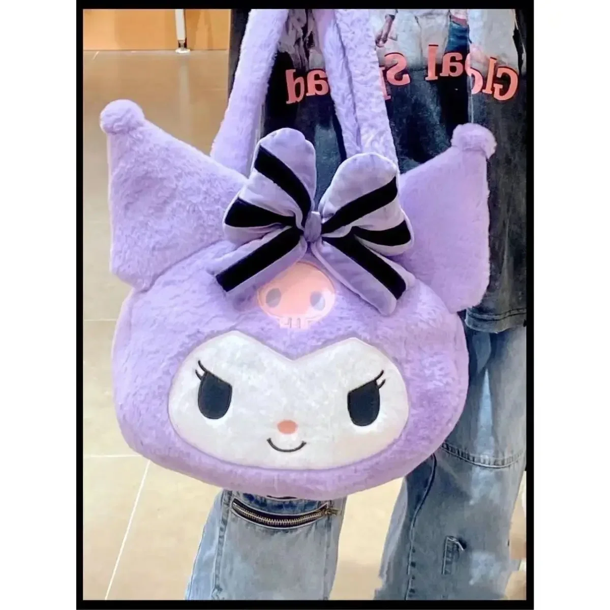 New Cute Coolomey Handbag Autumn and Winter JK Sanrio Plush Shoulder Bags for Girls High Capacity