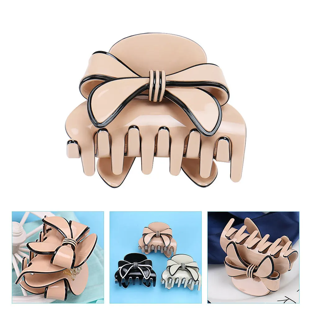 

Большая заколка-краб для волос с бантом для женщин, для густых волос, с нескользящим захватом, аксессуар для укладки, для умывания, макияжа, повседневного использования, офиса, вечеринок