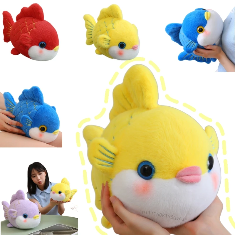 15/32/42cm Kawaii Goldfish Plush Doll Pillow Red Blue Purple Yellow Fish Animal Stuffed Toy Home Decor Bag Pendant Gift For Girl
