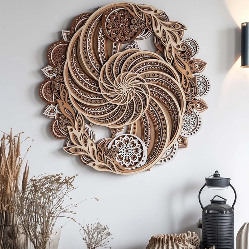 

Times come and go, entrance, living room round decorative painting, sofa background wall hanging painting, dining room