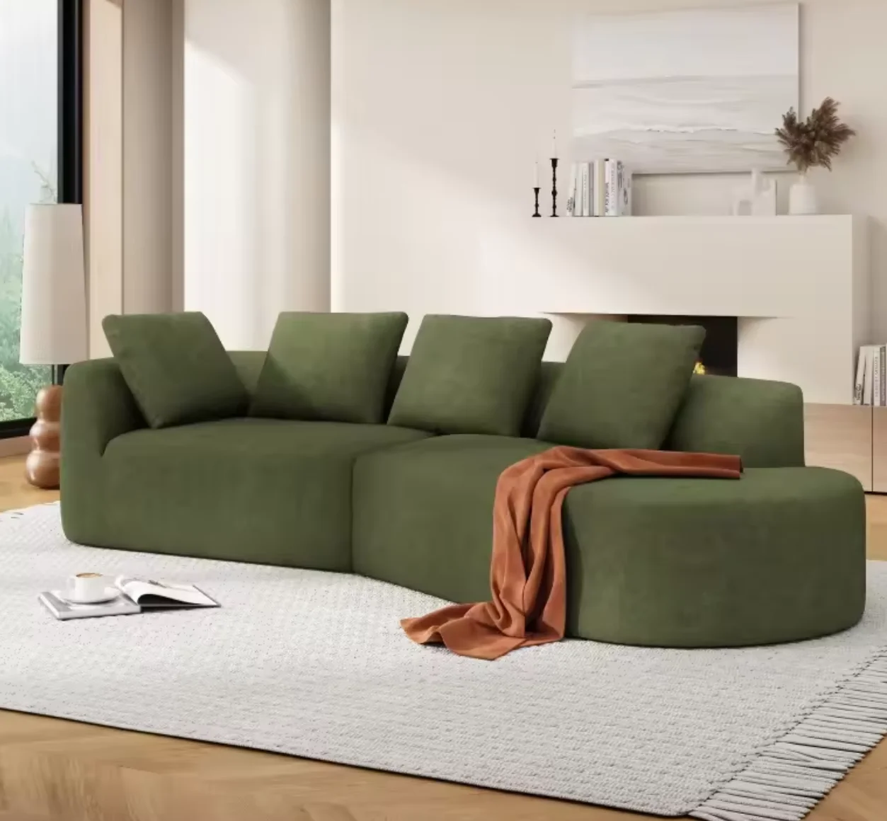 

Современная секционная Италия, белая мебель для дома, диваны, угловой бархатный L-диван для гостиной, современный красивый диван