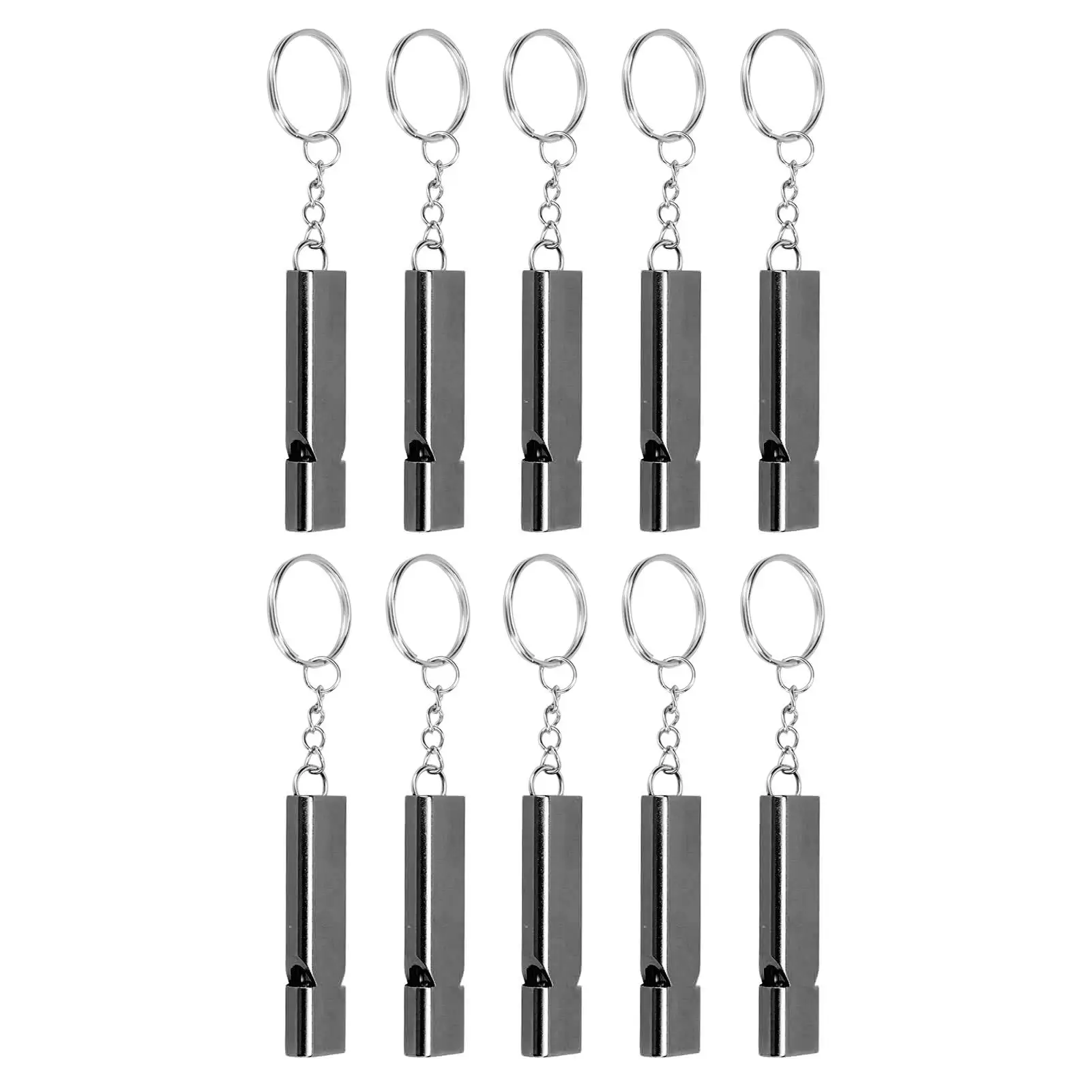 Portable Double Tube Emergency Whistle Keychain for Camping & Fishing