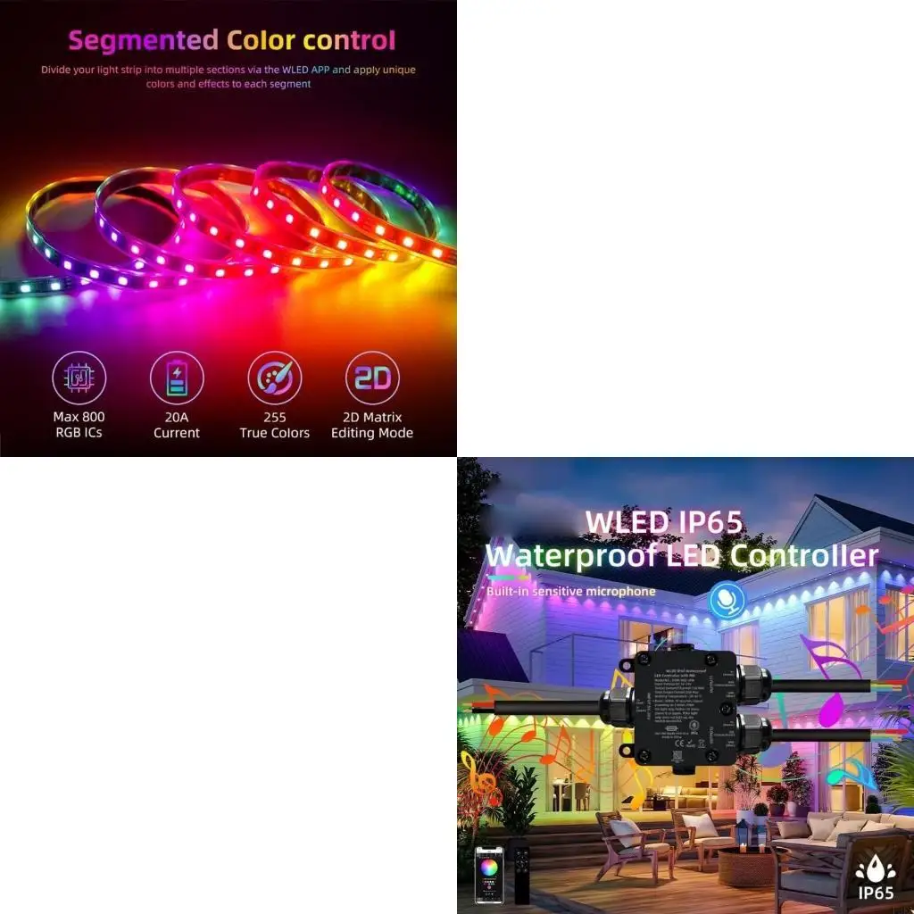 

ESP32 Digital Intelligent Light Strips LED Controllers Replacement Digital LED Mic Controllers For WS2811 2812B SK6812