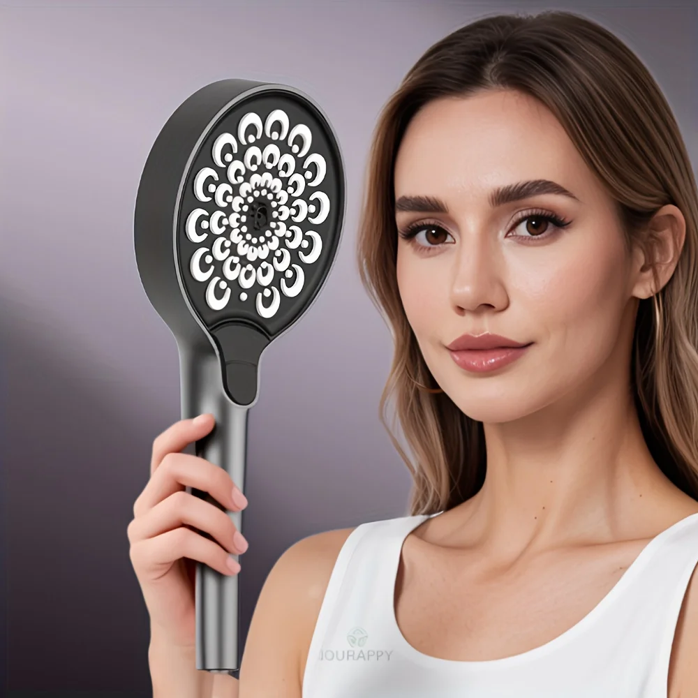 

High Pressure Shower Head with Silicone Nozzles 3 Jet Modes Adjustable Shower Head Rainfall Spray for Bathroom Accessories