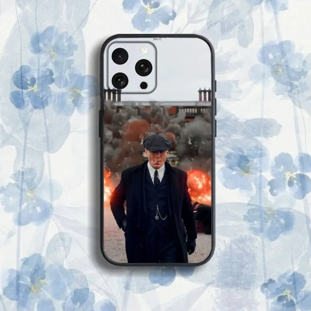 Movie P-Peaky-S B-Blinders Phone Case For iPhone 17,16,15,14,13,12,Pro,Max,Plus,E,SE4,Air,Mini Black Soft Box