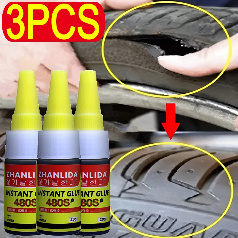 

480 Black Glue Car Tire Strong Repair Glue Universal Truck Motorcycle Bicycle Inner Tube Puncture Quick Repair Glue Agent 20g