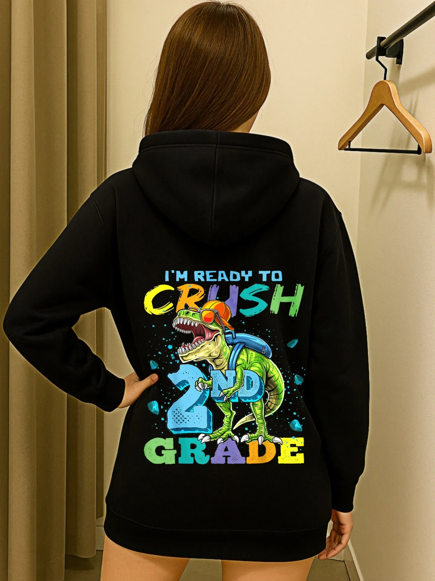 هوديي برسومات جرافيك، طباعة حروف، نمط كاجوال، مبطن بالصوف، ملابس يومية غير رسمية، للرجال