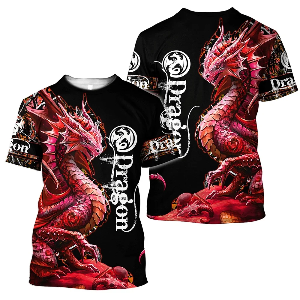 Trendy Viking Dragon Tattoo Super Cool 3D T-shirt Printed Casual Men\'s Summer High Quality Short Sleeve Street Hip Hop Elements