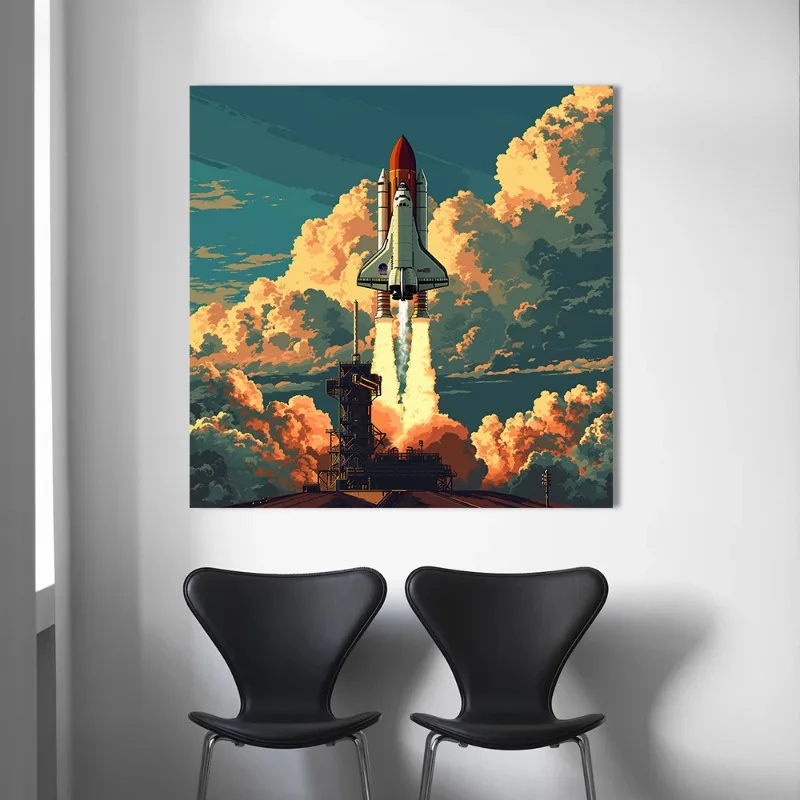 Airplane Boeing 747 Posters and Prints Canvas Painting Wall Art Fighter Aircraft Spaceship Pictures for Bedroom Home Decor Gifts