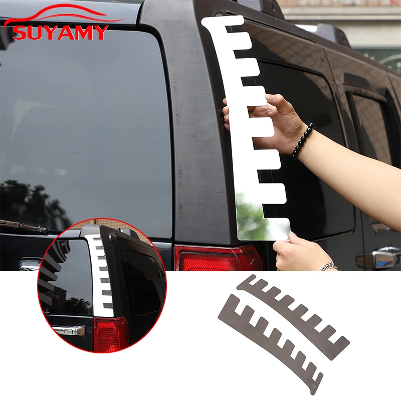 

For Hummer H3 2005-2009 Car Styling Stainless Steel Silve Rear lights Cover Markers Frame Stickers Car Accessories