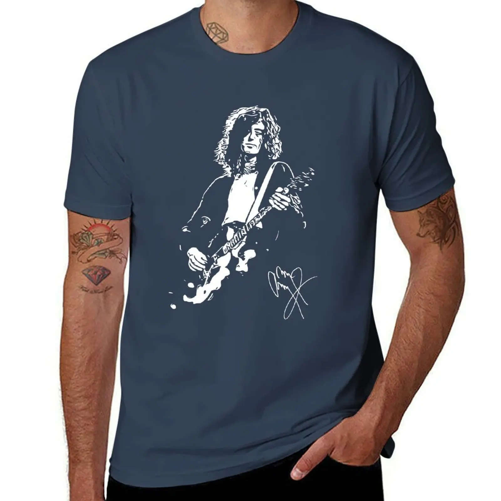 

Jimmy Page Guitar 2 T-Shirt cotton t shirt man t shirts for man graphic funny cotton t shirts man 100% T-Shirt
