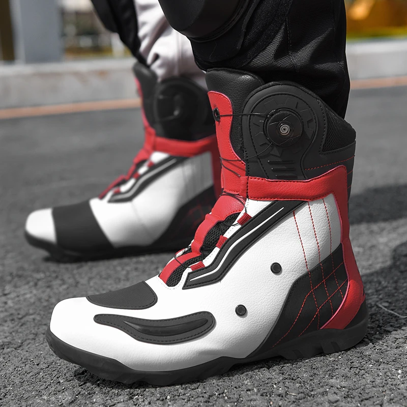 Motorcycle Touring Boots Men Women Waterproof All-season Motorbike Off-road Boots Anti-fall Long-distance Riding Shoes