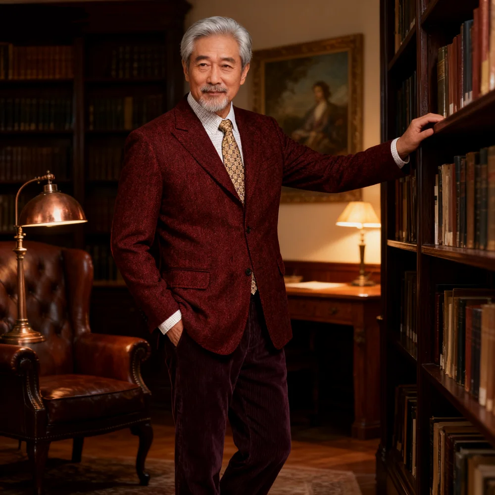 

Men's Tweed Fishbone Blazer Suit Vintage Notched Lapel Formal Wedding Tuxedo Jacket Unique Tailored Men's Ensemble