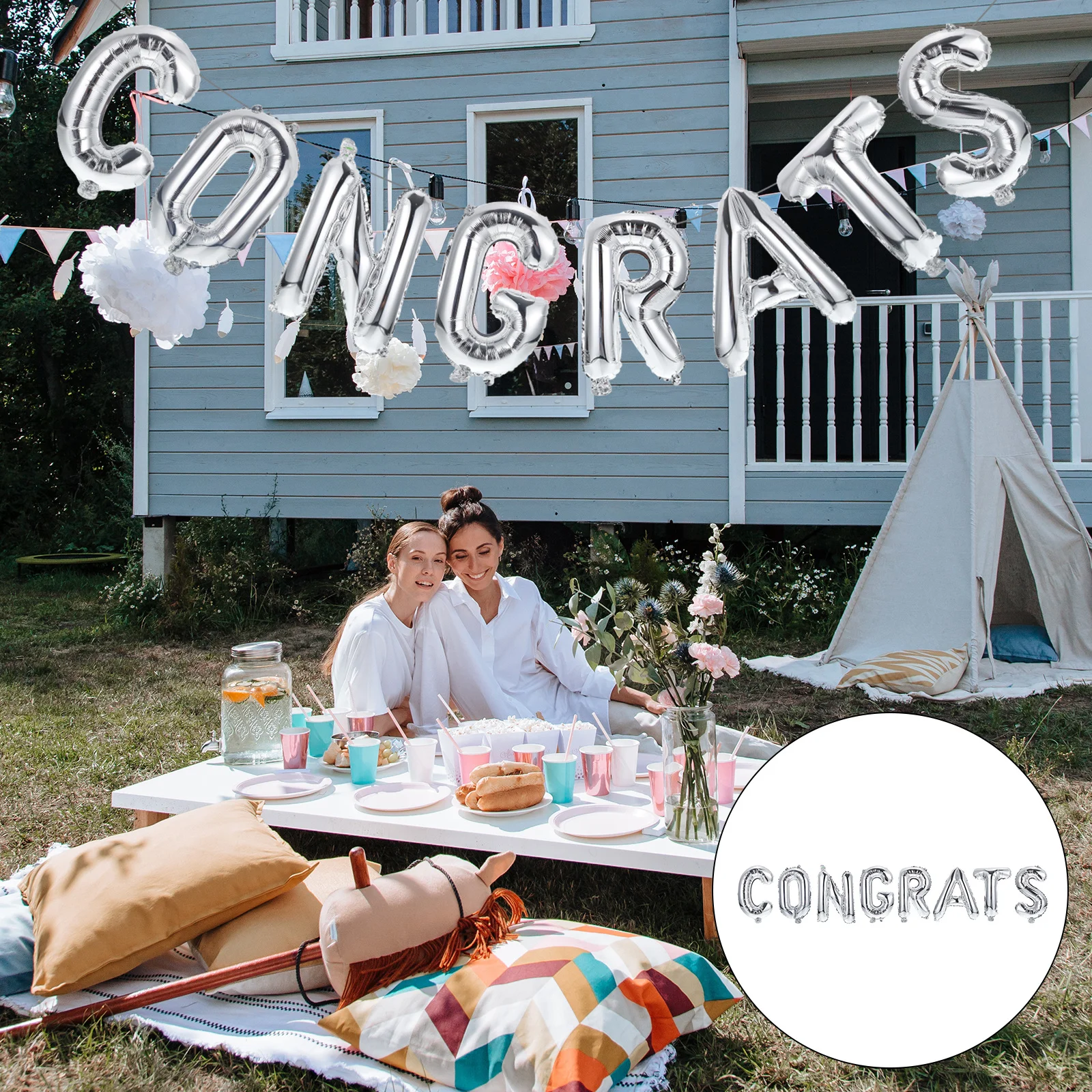 

1Set Exquisite Aluminum Foil Balloons Creative Letters Design Party Hanging Adorn Graduation Party Balloon Supplies