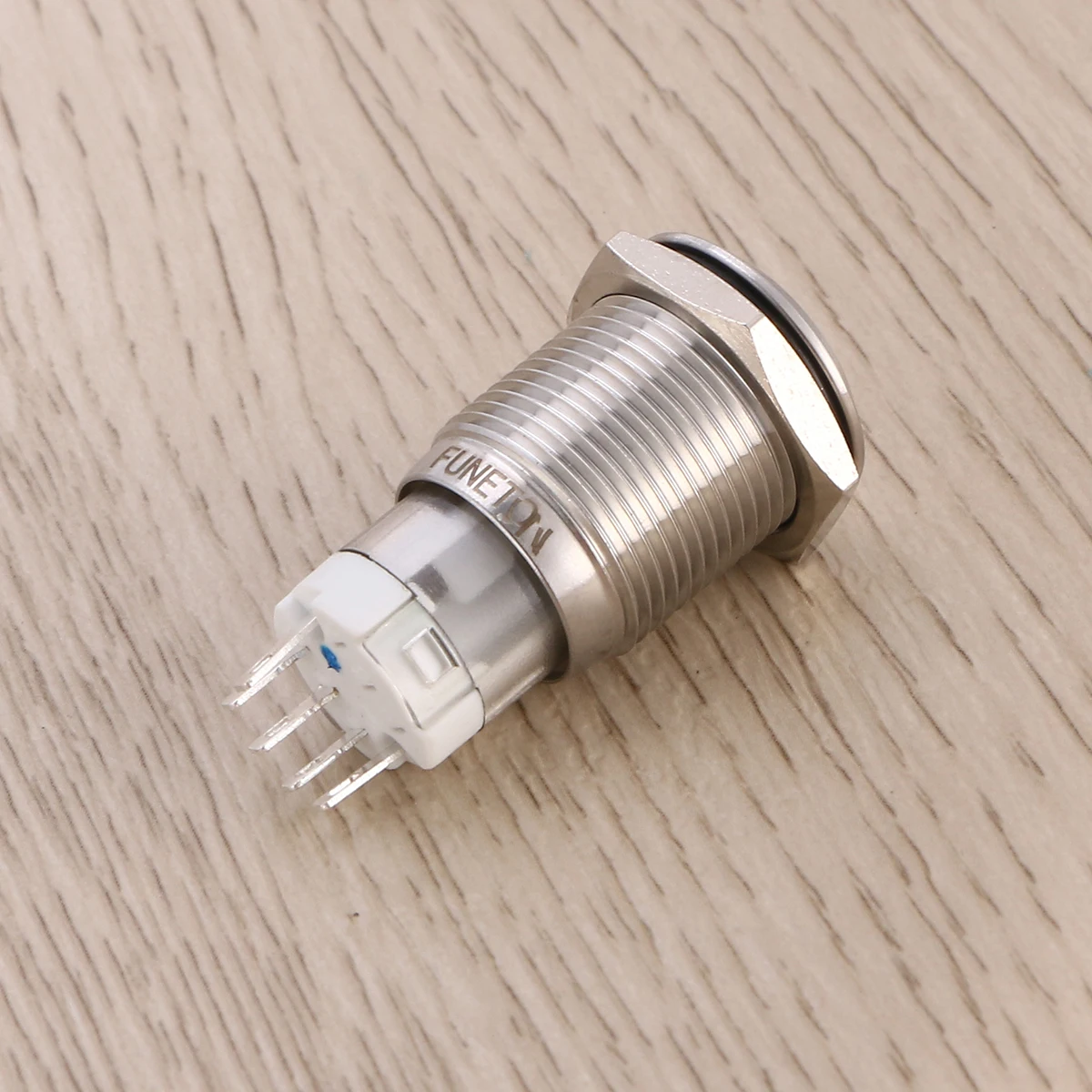 

12V 16Mm 5/8 Inch White Ring Led Metal Push Button Horn Relay Latching Waterproof Ip65 Long Life Electromagnetic