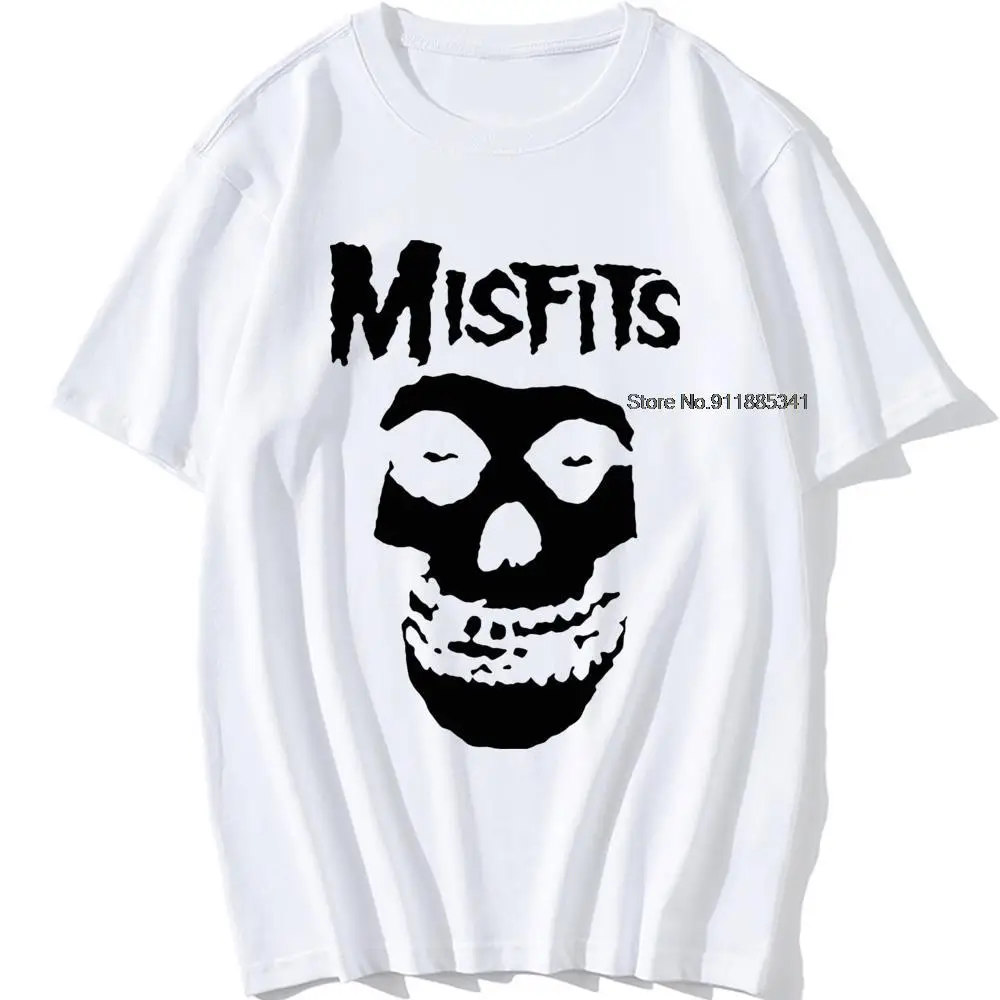 new men\'s hip-hop punk skull misfits brand cotton short-sleeve T-shirt marve
