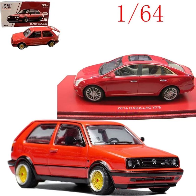 POPRACE Diecast 1/64 Scale Volkswagen Golf MK2 Red Boot Lid Can Be Opened Alloy Car Model Toys for Boys Gift Kids Toys Boys