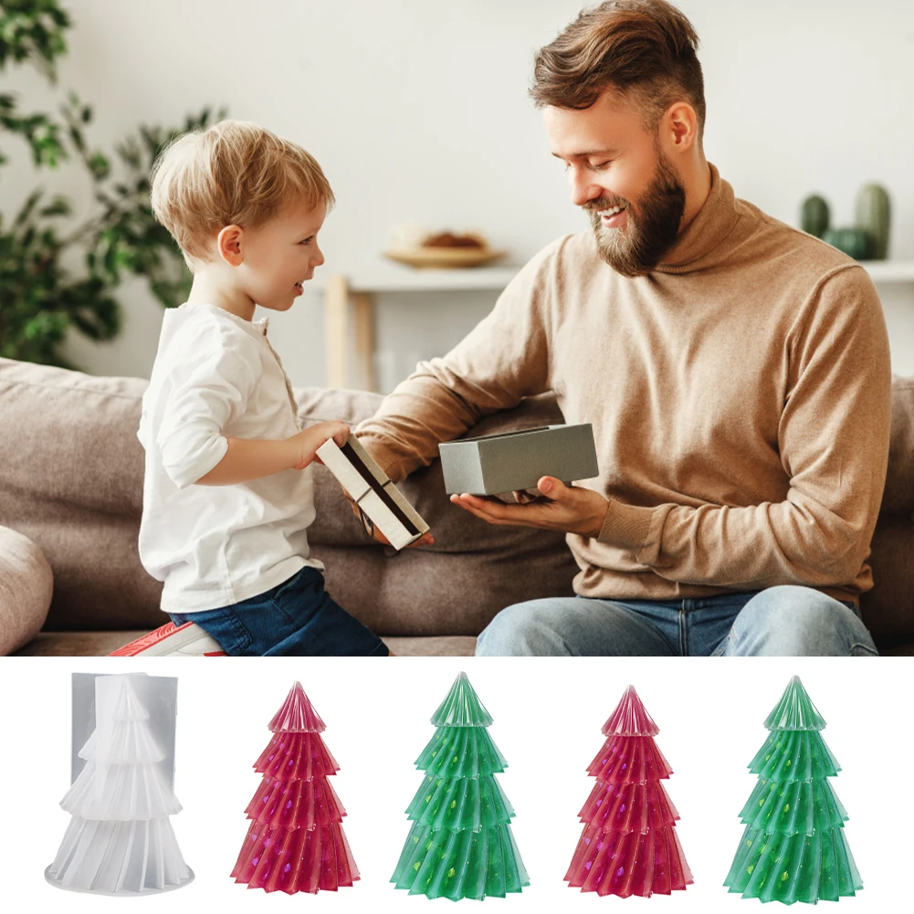2 Stuks Gips Siliconen Mal Aromatherapie Kaarsen Mallen Zeep Origami Streep Kerstboom Voor Handgemaakte Aromatherapie Kaars Maken