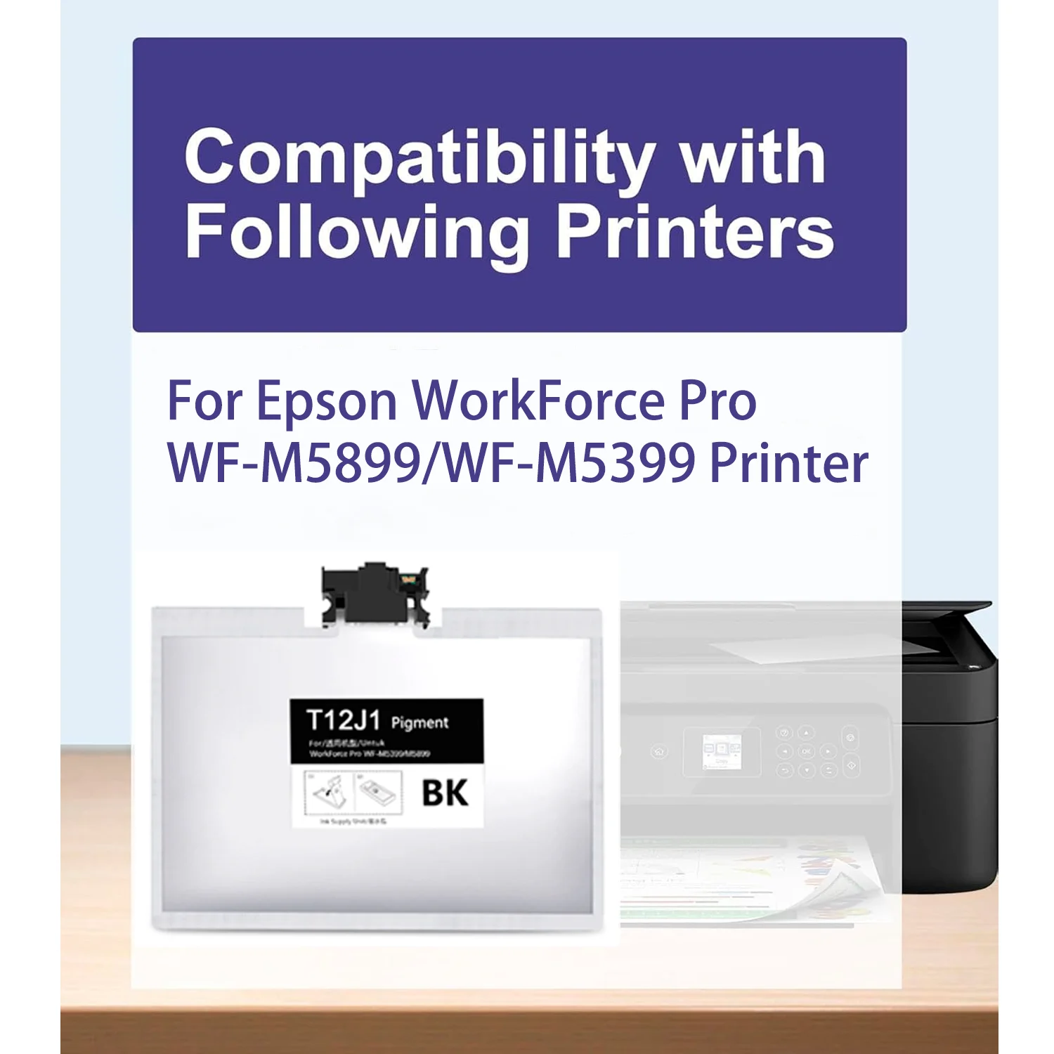 T12J T12 Ink Bag 780ml Ink Cartridge With Pigment Ink One Time Chip For Epson WF-M5899 WF-M5399 M5899 M5399 Ink North America