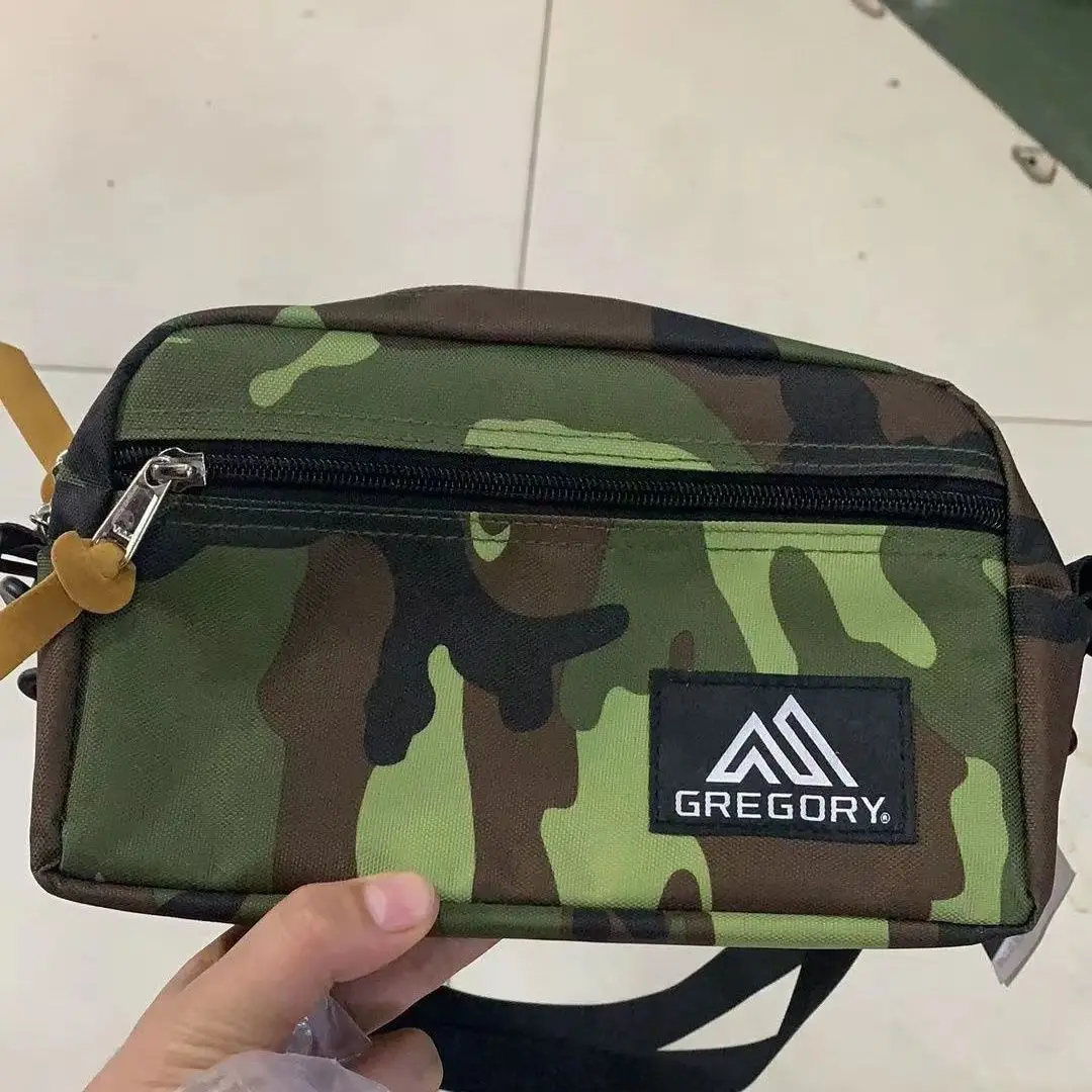 Gregor Men's and Women's Universal Belt Bag Messenger Bag Small Square Bag Canvas All-Match Fashion Single Bag Retro Printing