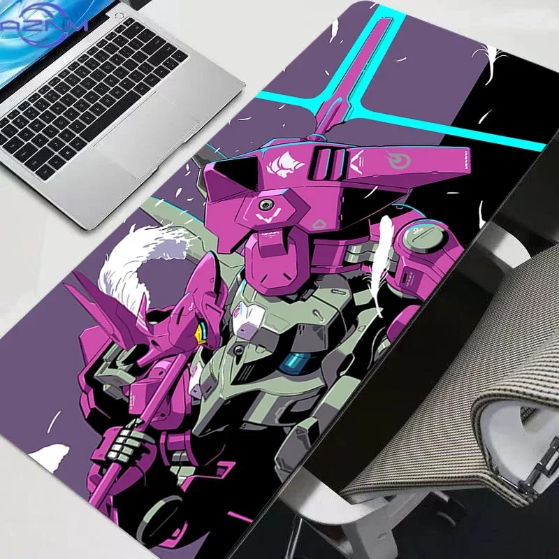 Purple Pop Style Anime Mecha Graphic Mouse Pad, Rubber Non-Slip Base Smooth Fabric Surface Gaming Mouse Pad for Gaming and Offic