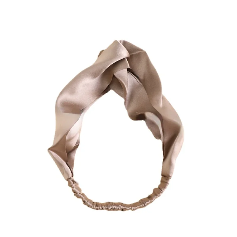 Pure Silk Twisted Turban Head Wrap 100 Mulberry Silk Designer Headbands Luxury Silk Elastic Hair Band For Women Bandana Bohimian