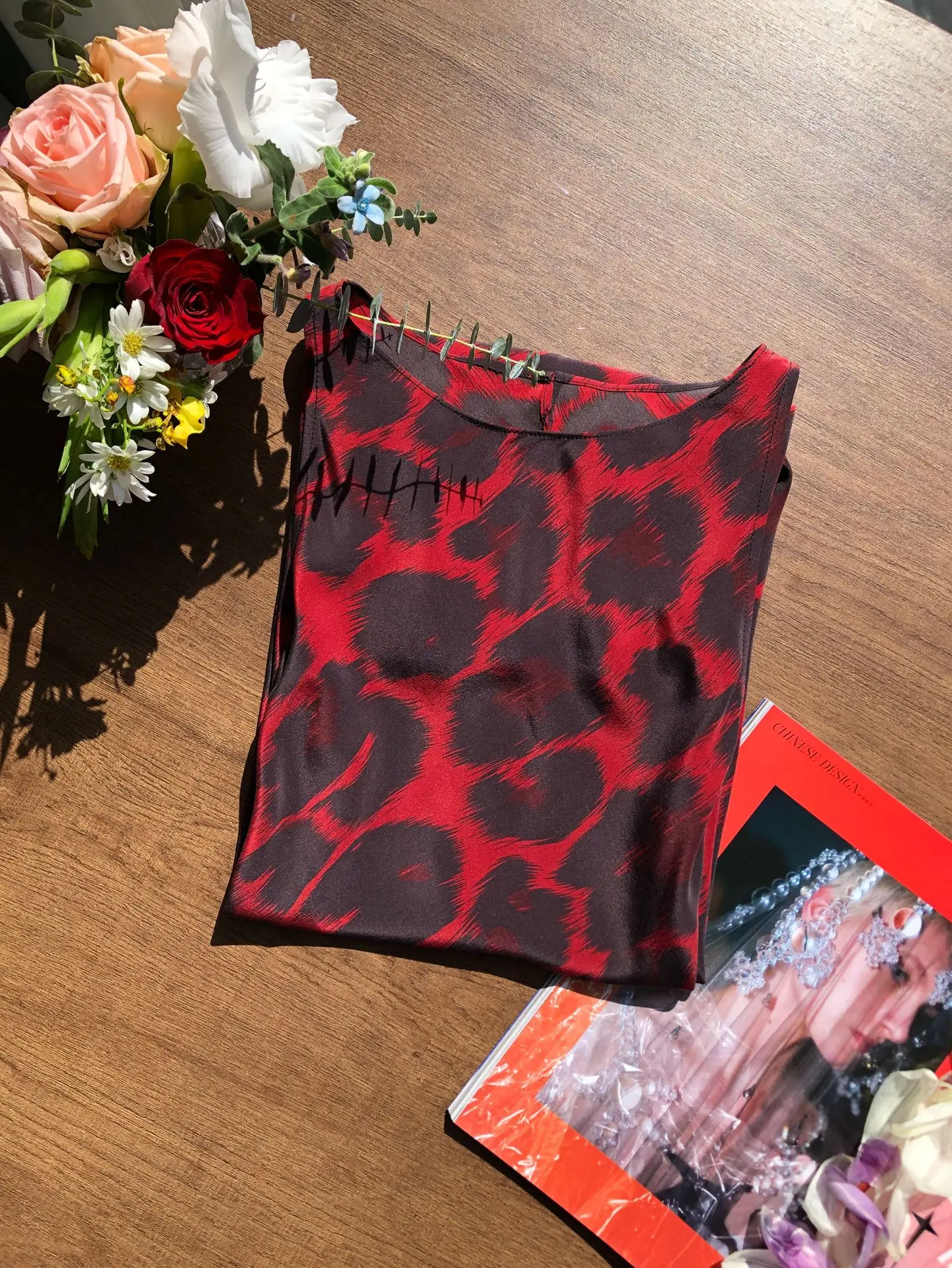 BirdTree-17MM 100% Silk Elegant Vest Dress, Women O Neck Leopard Print, French Retro Party Slim Dresses, 2025 Summer D56931CC