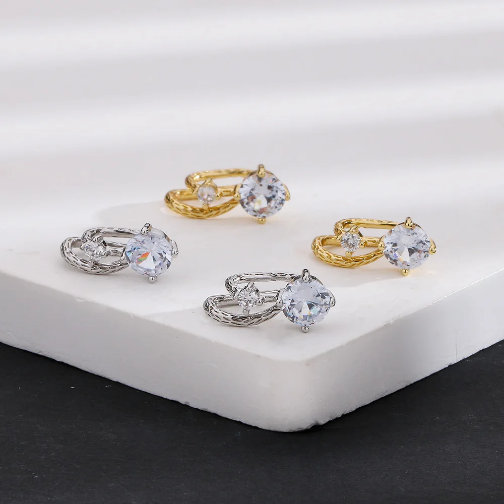 أقراط أذن للنساء ، كريستال أنيق ، بدون ثقب ، مشبك أذن Y2k ، اتجاه الحلزون المداري ، مجوهرات المصمم ، EF061 ، 1 #3