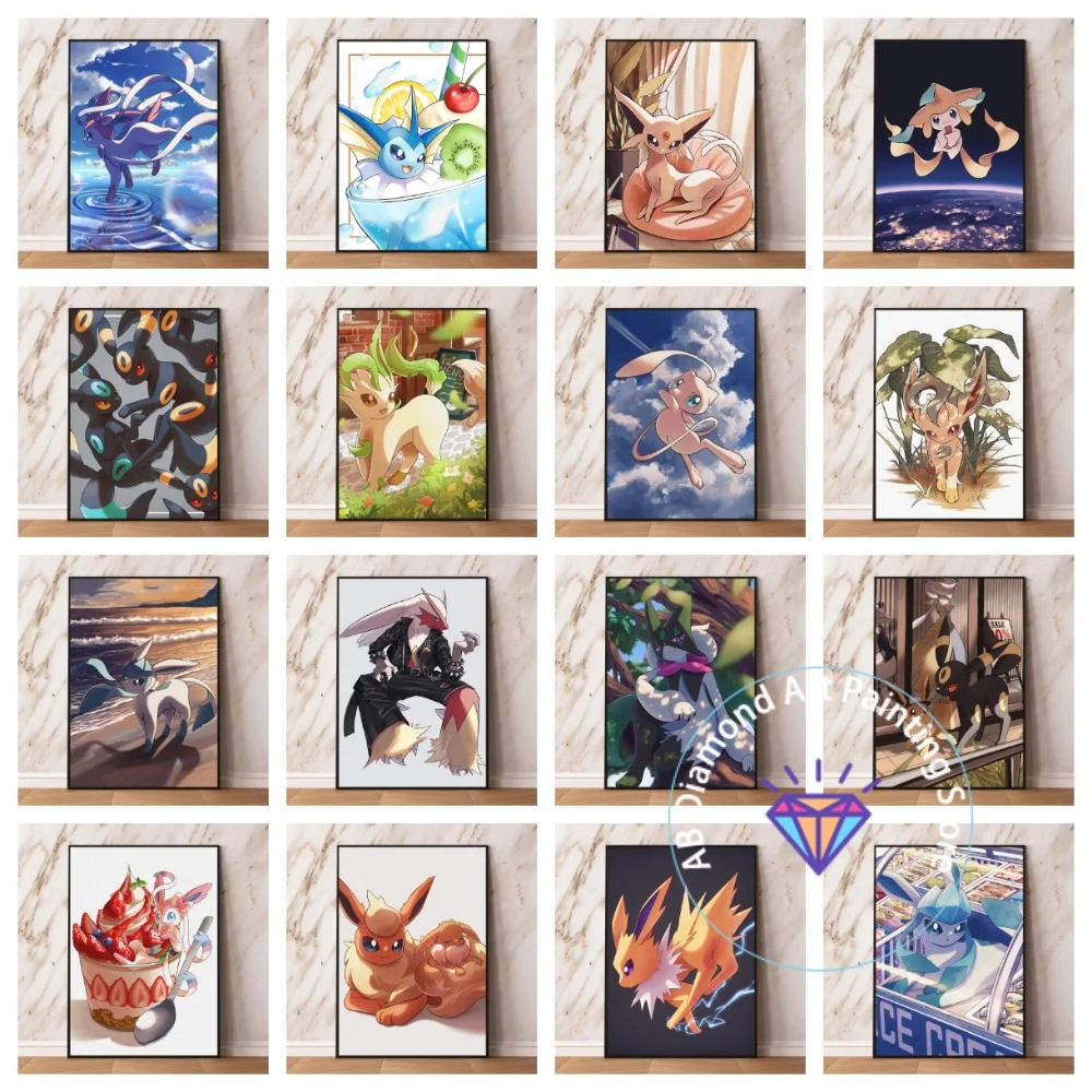 

Hot Anime Pokemon Lucario Square Round AB Diamond Painting Kit 5D DIY Cross Stitch Handmade Art Gift Crafts Home Decor Gift