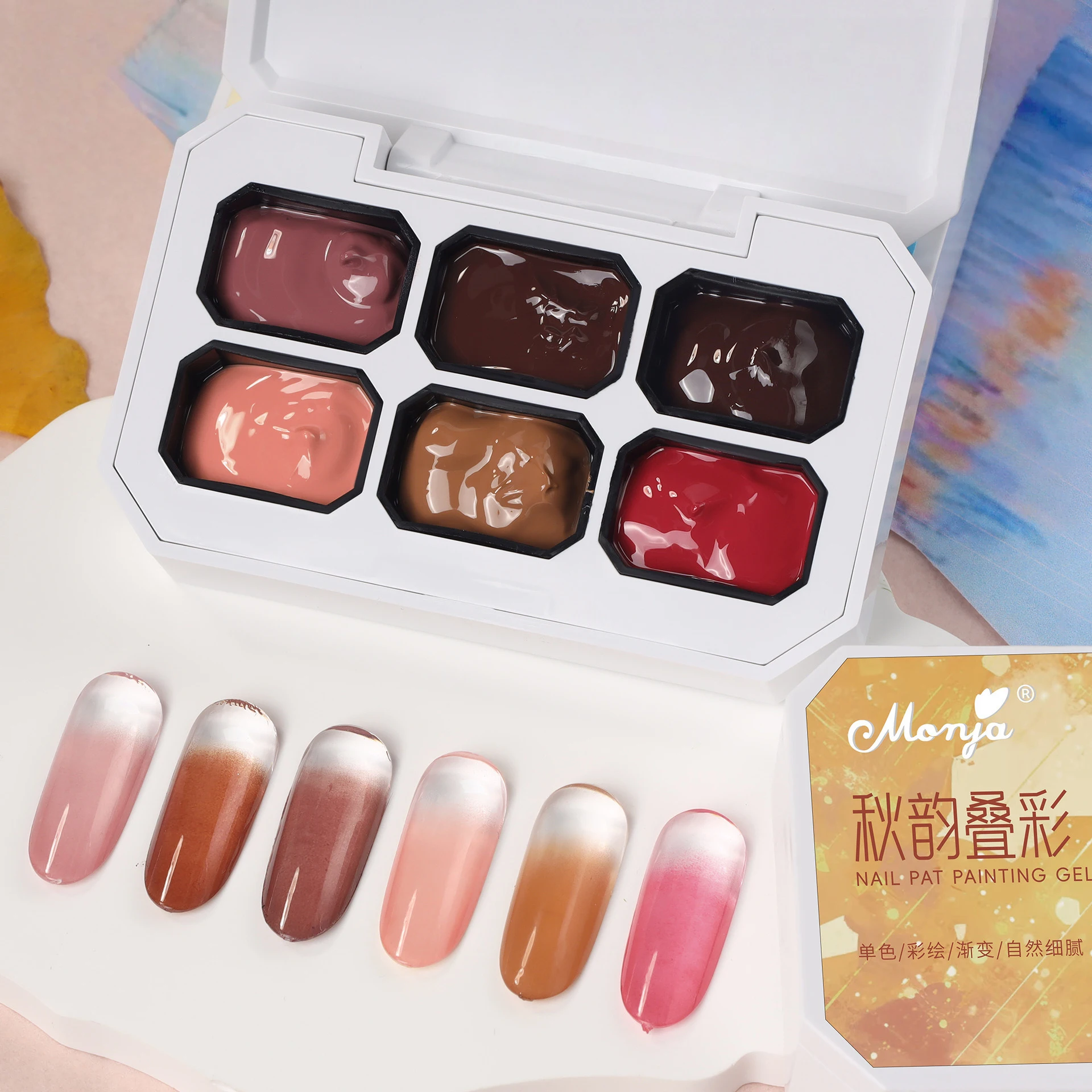 6 couleurs solide Pat peinture Gel Semi Permanent tremper UV LED haute Saturation populaire Semi-solide Nail Art bricolage vernis à ongles ﻿ ﻿ ﻿ ﻿