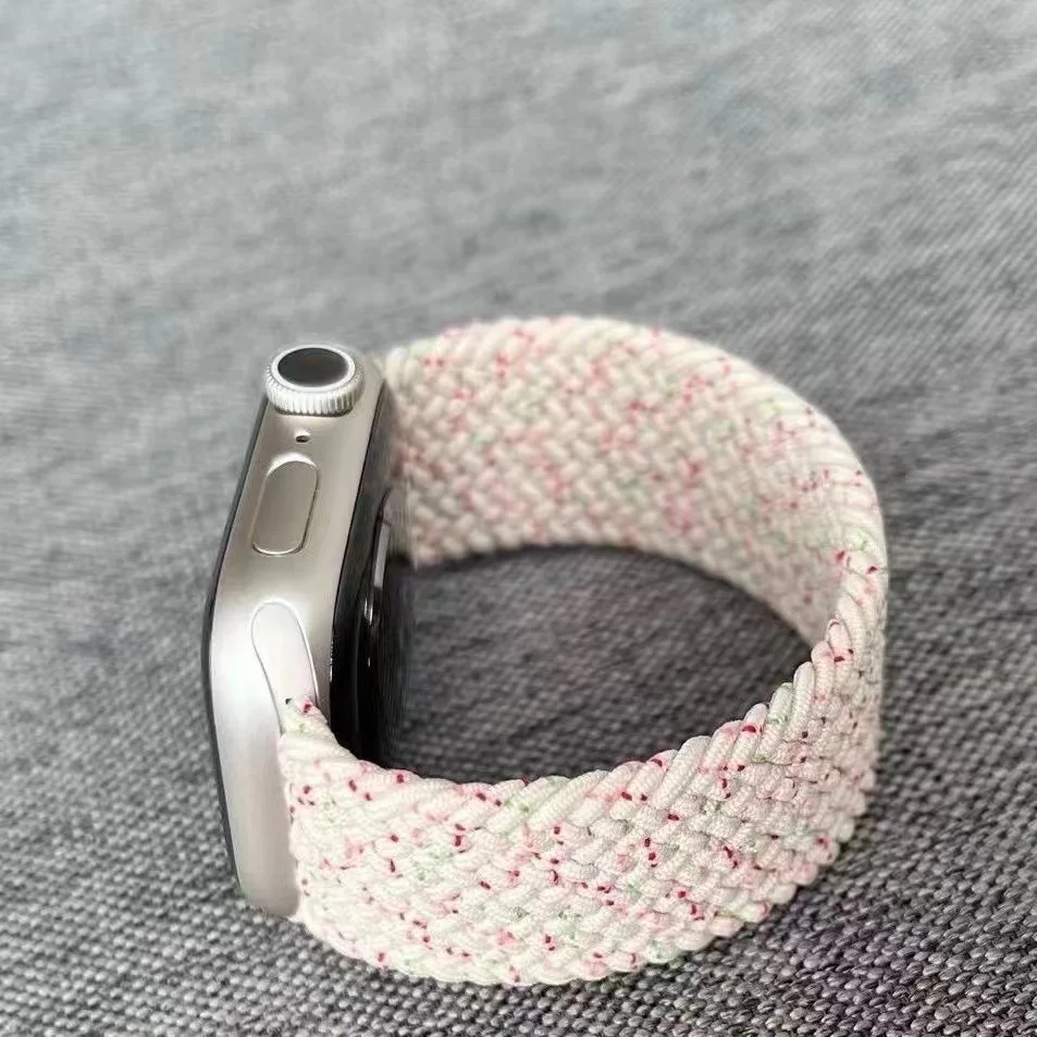 Straps For Apple Watch band 44mm 40mm 45mm 41mm 49mm 46mm Elastic braided solo loop bracelet iwatch series 7 se 6 8 ultra 2 9 10