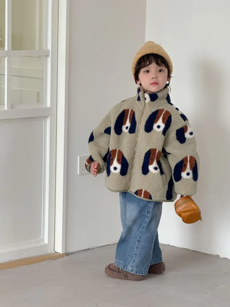 Bellbell Kinder-Lammfell-Wollmantel, Wintermantel mit Blumenmuster und Reißverschluss, 2-10 Jahre, Mädchen-Oberbekleidung, Tiermuster, Fleecejacke für Kleinkinder und Jungen – Detail 39