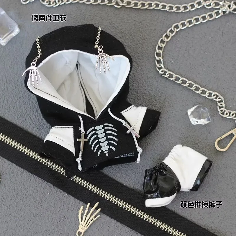 10cm cotton doll cosplay clothing in stock, black and white, no man's or girl's area, cool and handsome, starfish, chubby