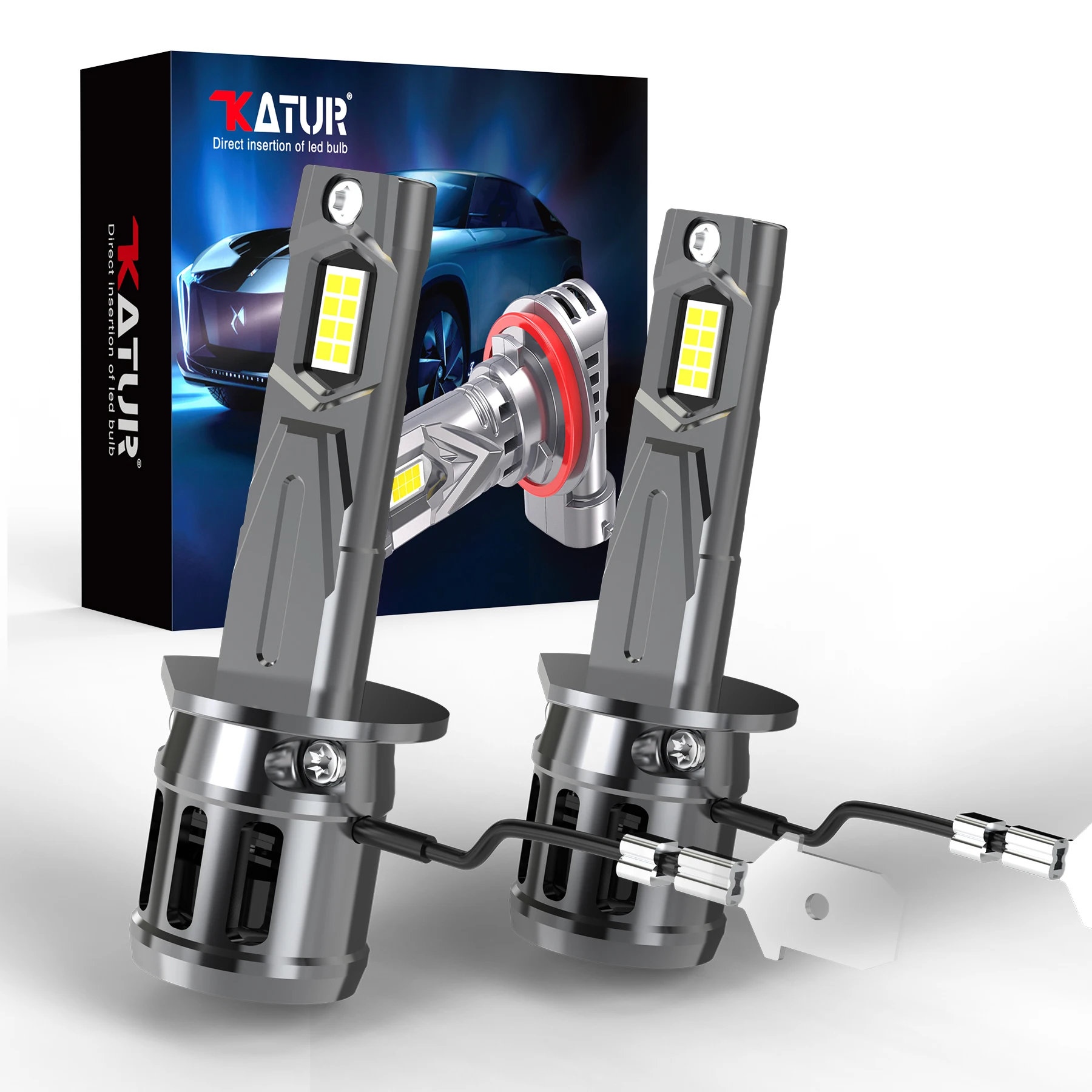 

Katur 2x H1 Car Led Bulbs Auto Headlight with Fan Super Led Plug and Play Turbo Diode For Ford Ka Focus 1996~2008 C-MAX Mondeo