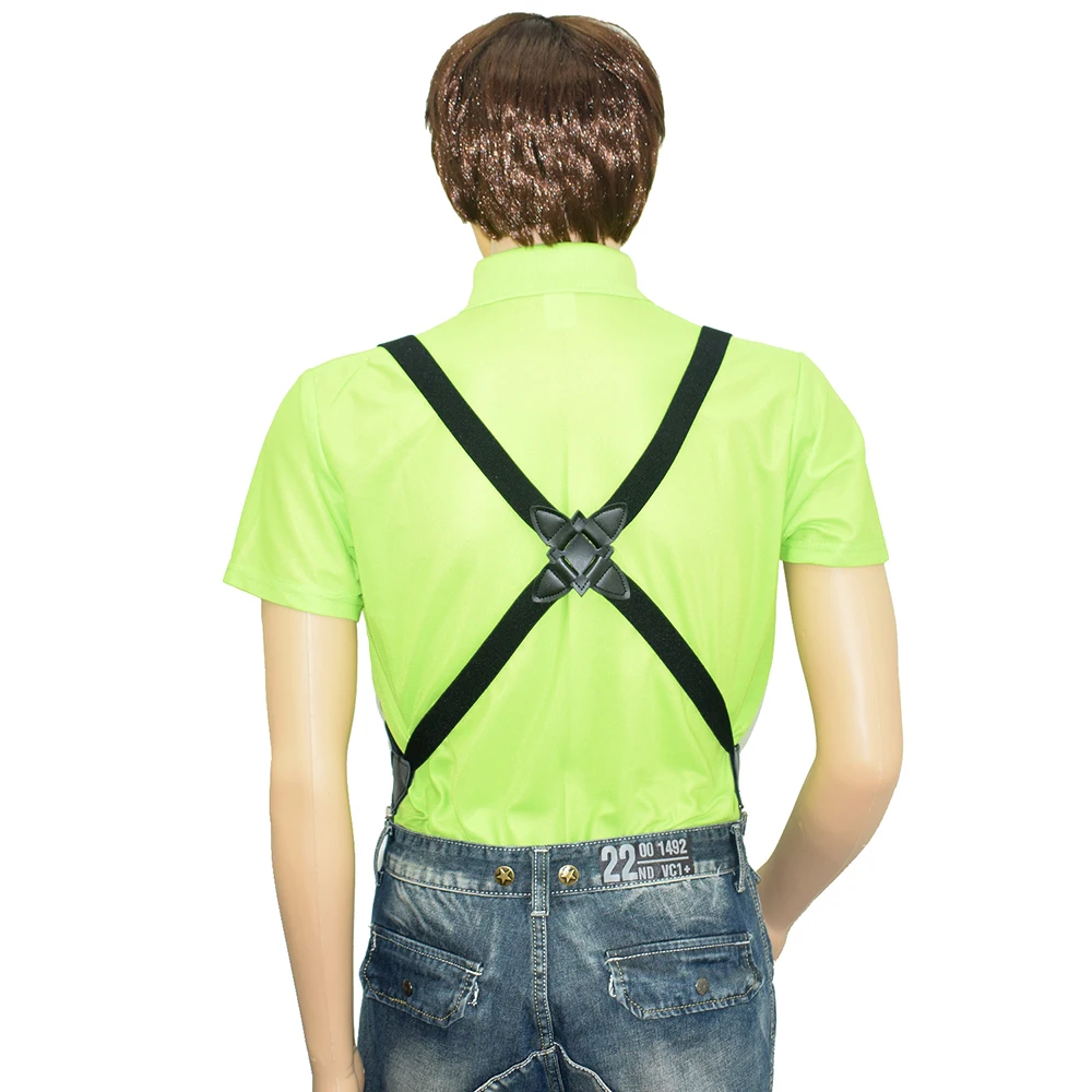 Modische Vintage-Hosenträger für Erwachsene, Damen und Herren, 2,5 cm breit, überkreuzte Rückseite, 2 seitliche Clips, verstellbare elastische Hosenträger – Detail 8