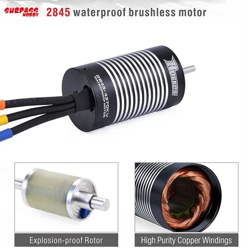 

SURPASS HOBBY 2845 3100KV 3800KV 4370KV 5000KV Waterproof Brushless Motor for RC Drift Cars Crawler WLtoys 12428 Car