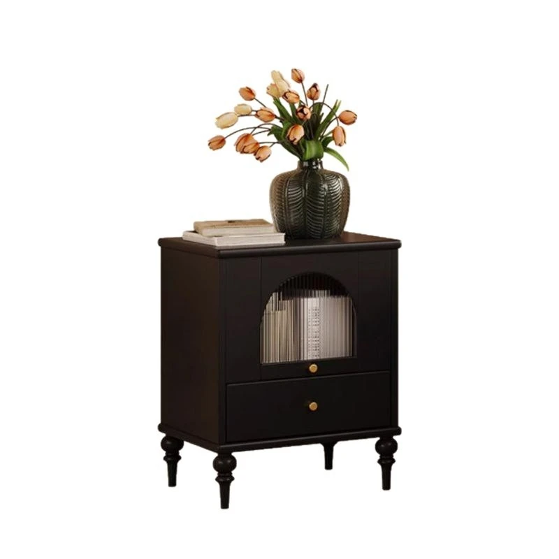 

All solid wood bedside table antique home bedroom